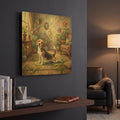 'Beagle Yoga Cobra' By Rich Monet Gold Metal Wall Art