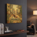'Beagle Yoga Downward Dog' By Rich Monet Gold Metal Wall Art
