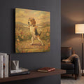 'Beagle Yoga Warrior Pose' By Rich Monet Gold Metal Wall Art