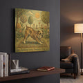 'Bulldog Yoga Downward Dog' By Rich Monet Gold Metal Wall Art