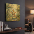 'Bulldog Yoga Warrior Pose' By Rich Monet Gold Metal Wall Art