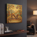 'Dachshund Yoga Downward Dog' By Rich Monet Gold Metal Wall Art