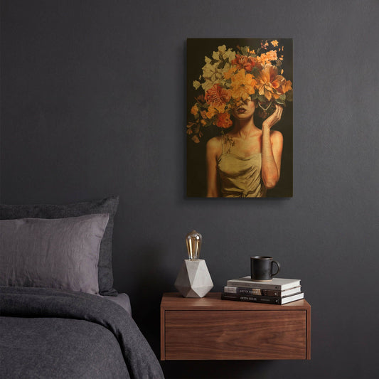 'Flowergirl' By Rich Monet Gold Metal Wall Art