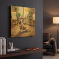 'French Bulldog Yoga Cobra Pose' By Rich Monet Gold Metal Wall Art