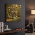 'French Bulldog Yoga' By Rich Monet Gold Metal Wall Art