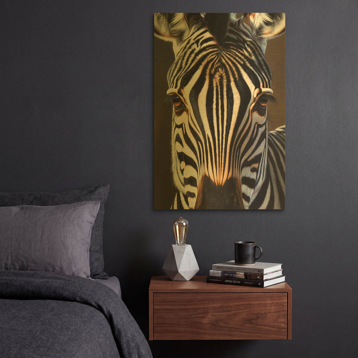 'I Am Zebra' By Rich Monet Gold Metal Wall Art