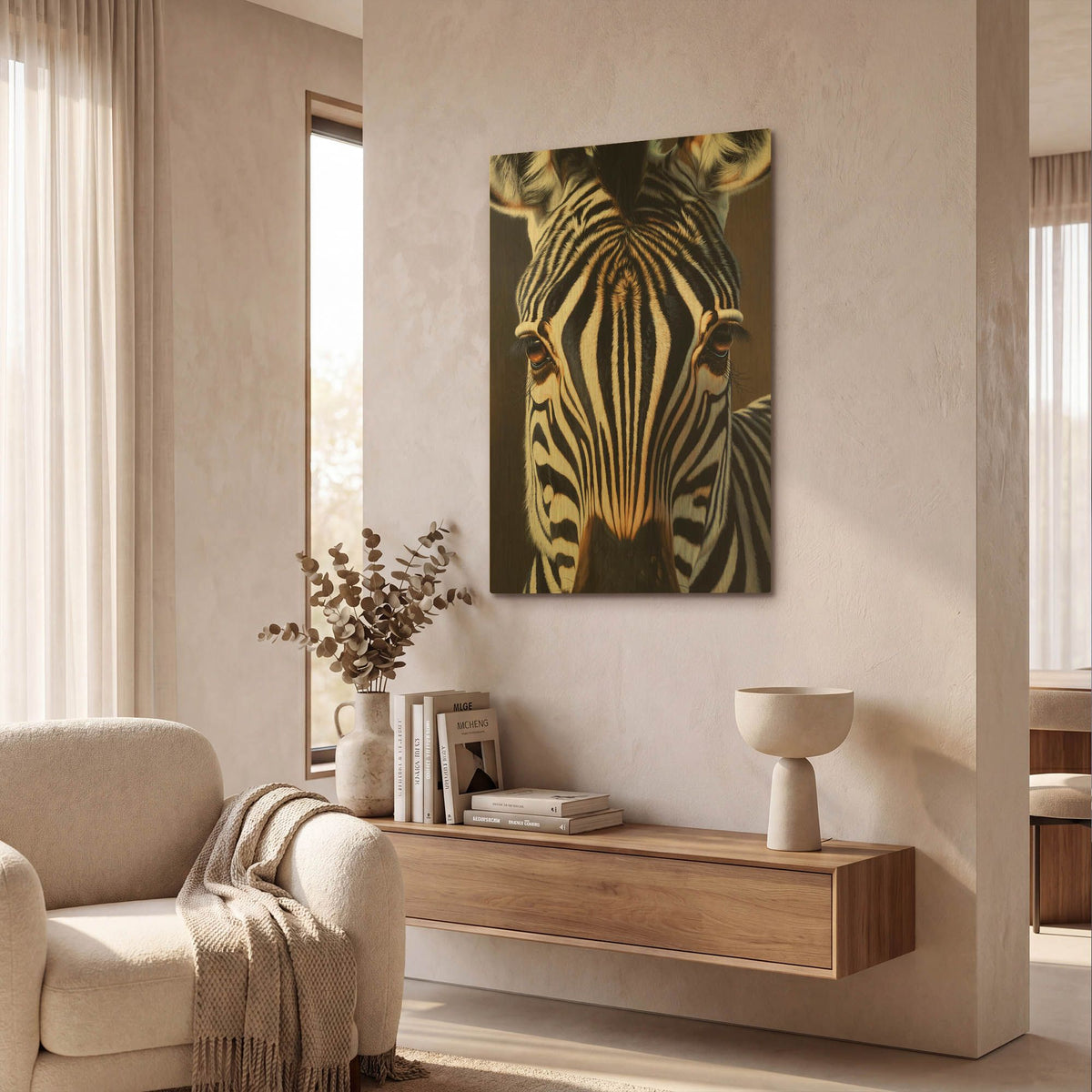 'I Am Zebra' By Rich Monet Gold Metal Wall Art