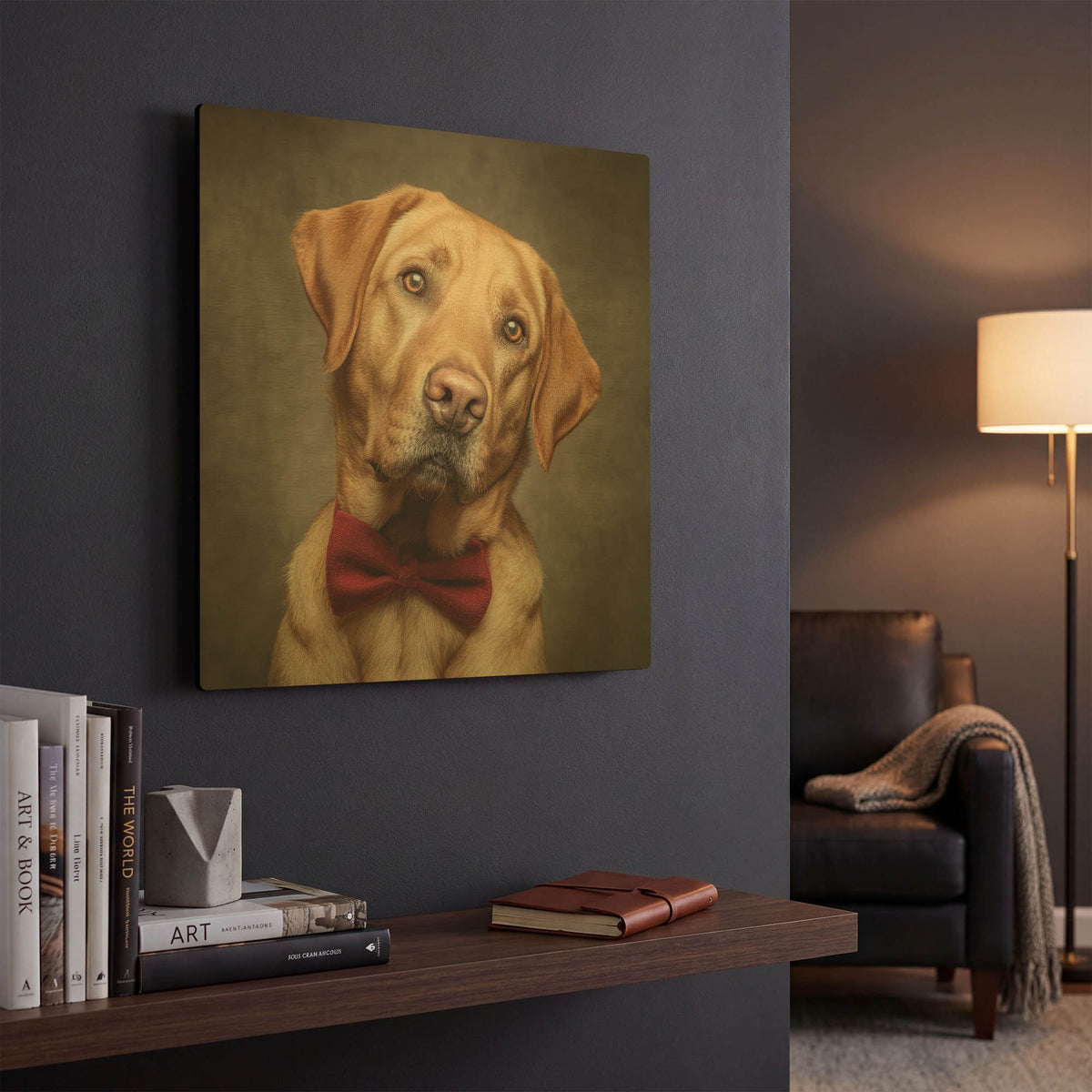 'Labrador Retrieve Photoshoot' By Rich Monet Gold Metal Wall Art