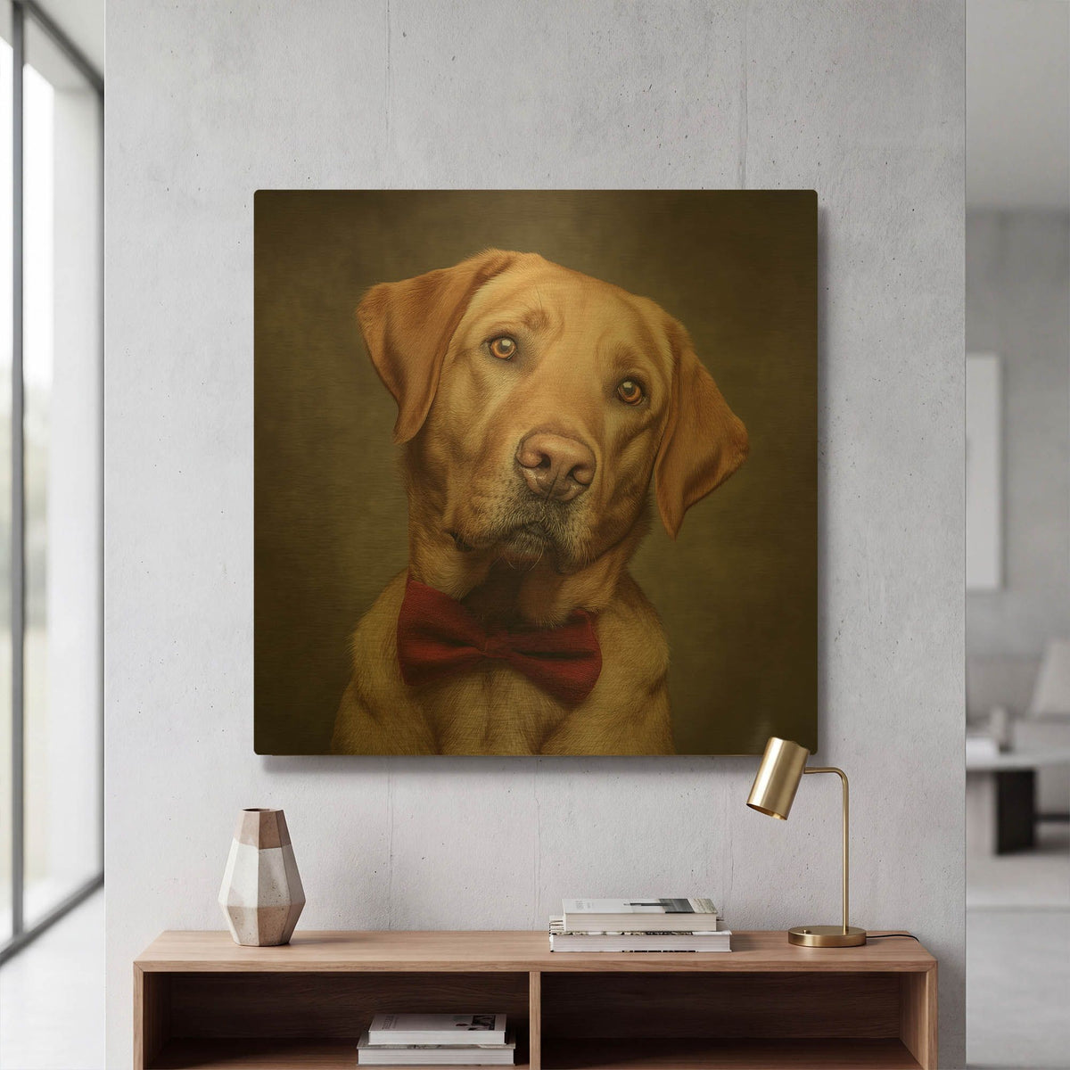 'Labrador Retrieve Photoshoot' By Rich Monet Gold Metal Wall Art
