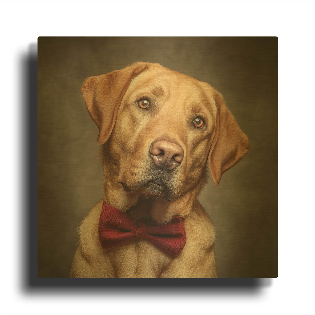 'Labrador Retrieve Photoshoot' By Rich Monet Gold Metal Wall Art