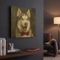 'Siberian Husky Photoshoot' By Rich Monet Gold Metal Wall Art