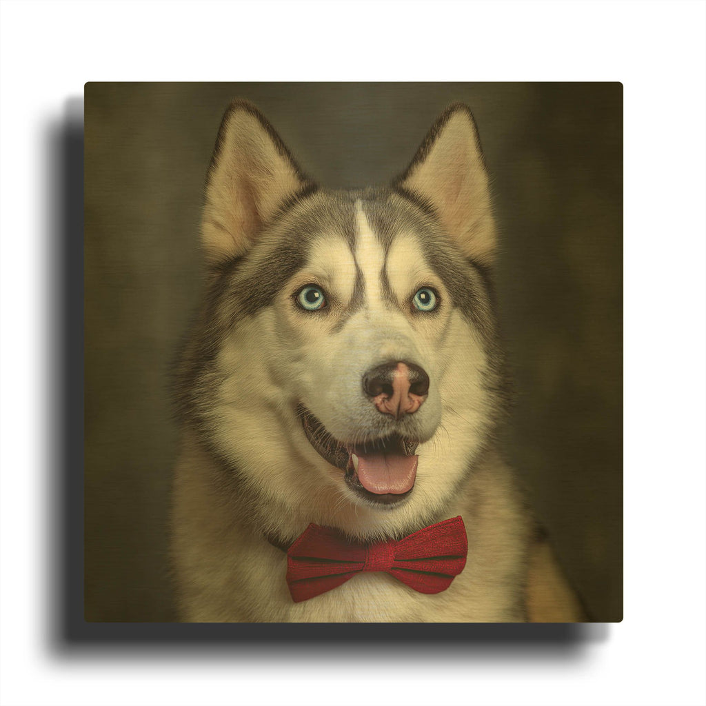 'Siberian Husky Photoshoot' By Rich Monet Gold Metal Wall Art