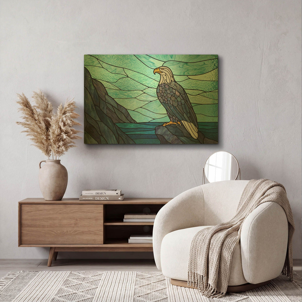 'Stained Glass Eagle' By Rich Monet Gold Metal Wall Art