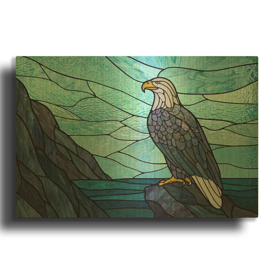 'Stained Glass Eagle' By Rich Monet Gold Metal Wall Art