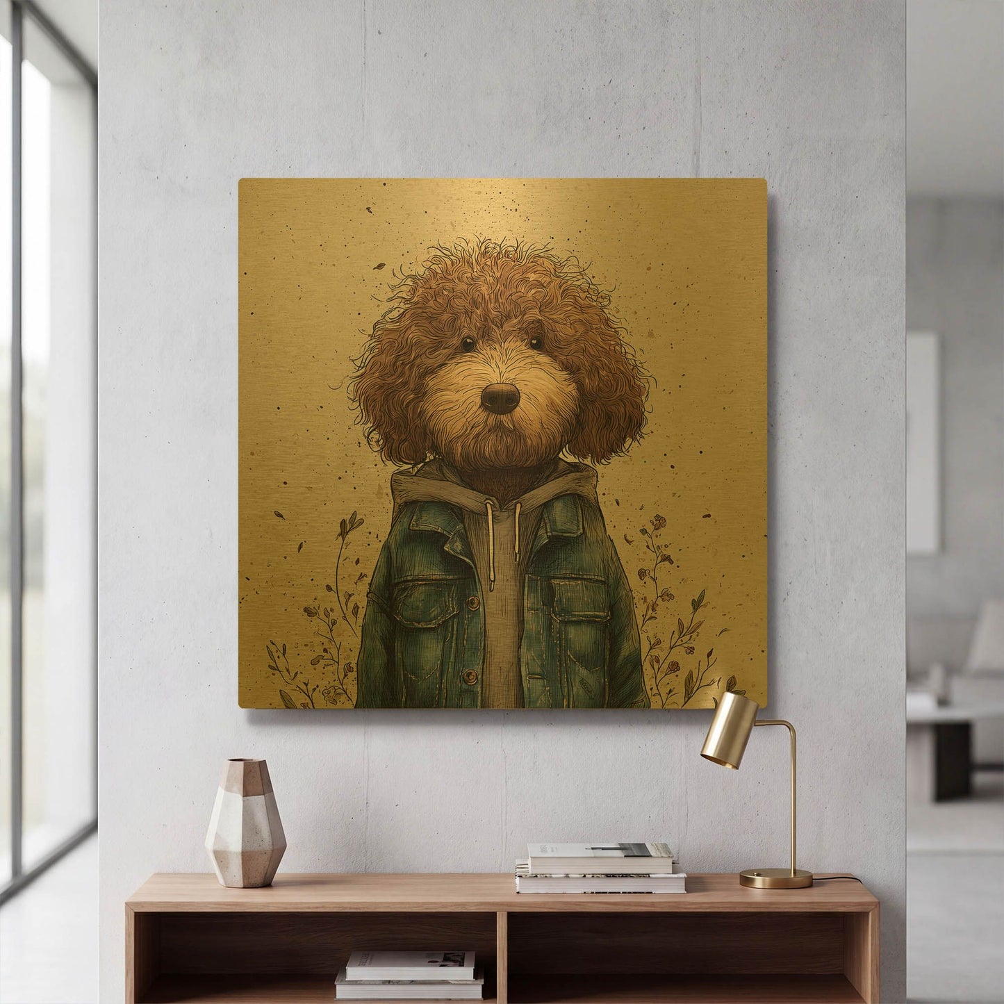 'Teenadoodle' By Rich Monet Gold Metal Wall Art