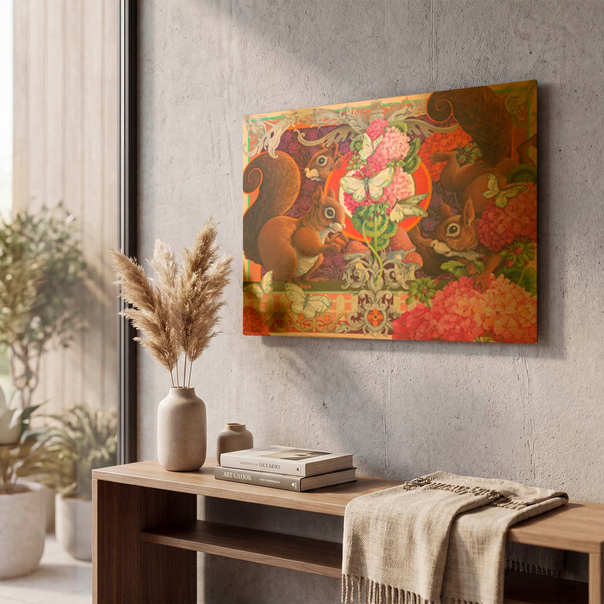 'Backyard Playmates' By David Galchutt Gold Metal Wall Art