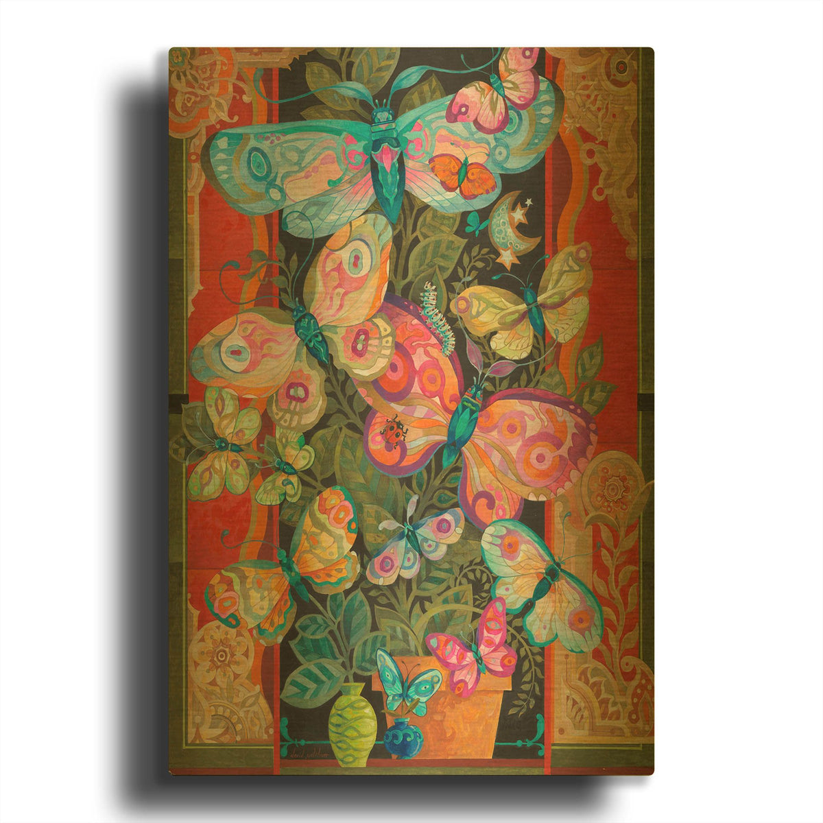 'Butterfly Bush' By David Galchutt Gold Metal Wall Art