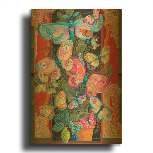 'Butterfly Bush' By David Galchutt Gold Metal Wall Art