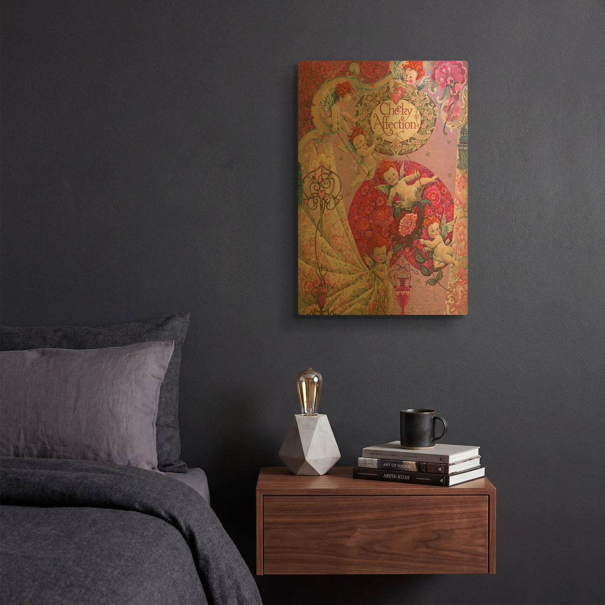 'Cheeky Affection' By David Galchutt Gold Metal Wall Art