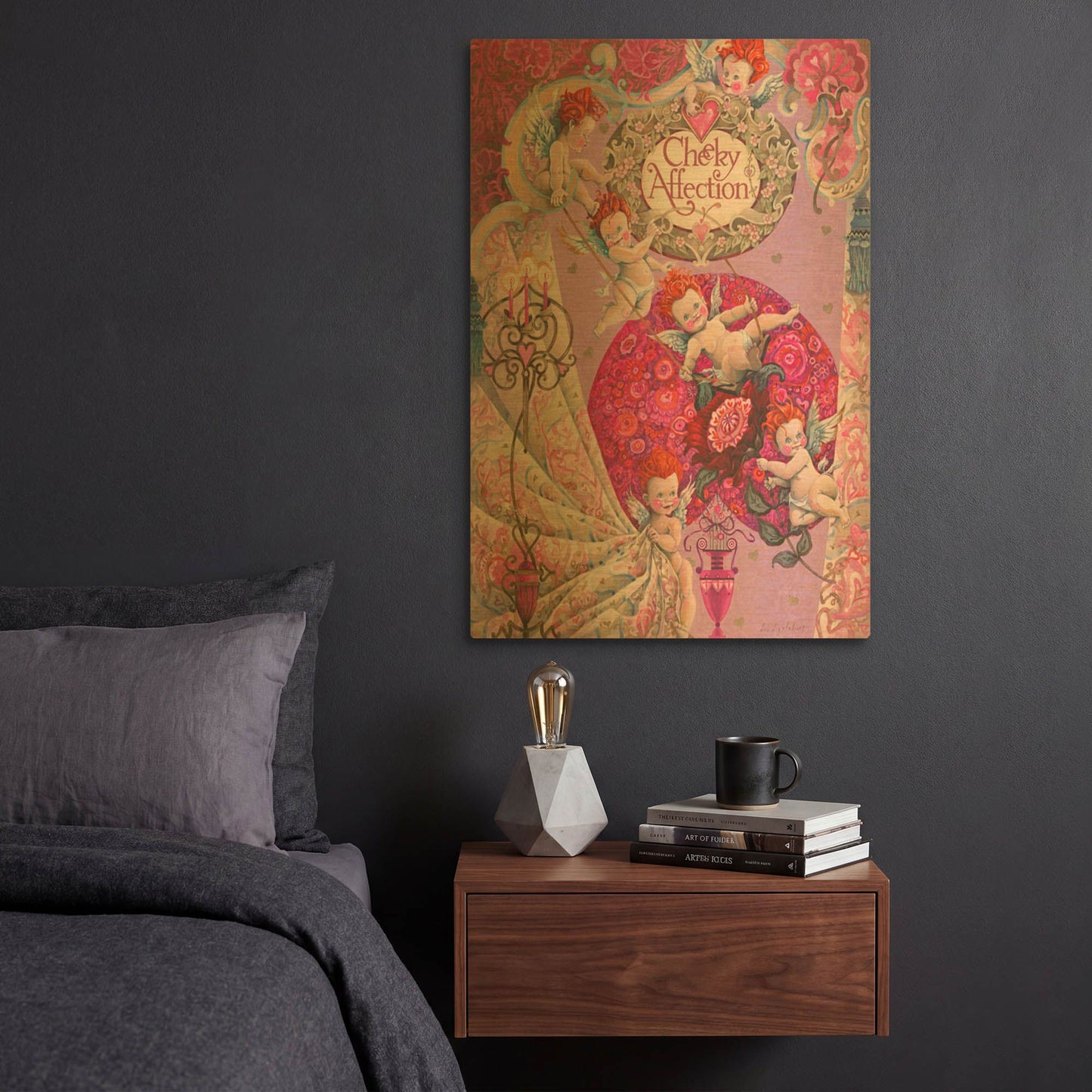 'Cheeky Affection' By David Galchutt Gold Metal Wall Art