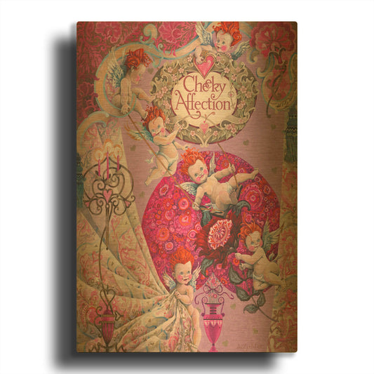 'Cheeky Affection' By David Galchutt Gold Metal Wall Art