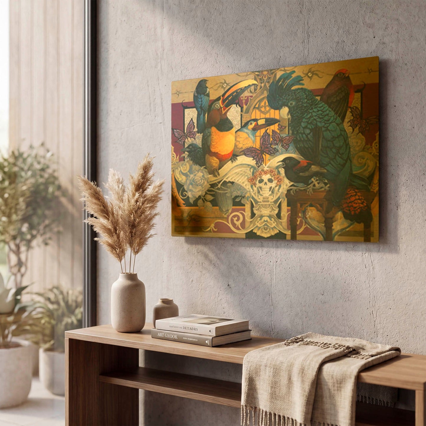 'Dark Flock' By David Galchutt Gold Metal Wall Art
