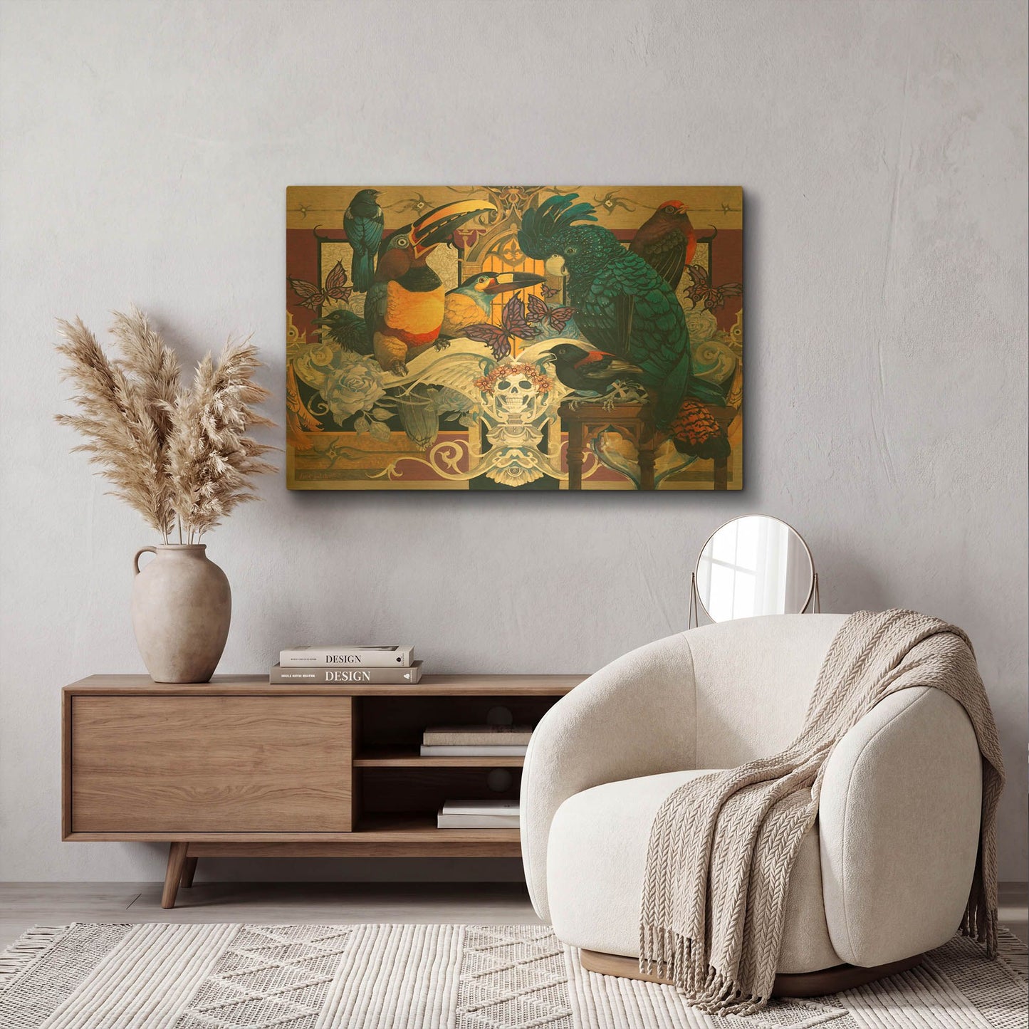 'Dark Flock' By David Galchutt Gold Metal Wall Art