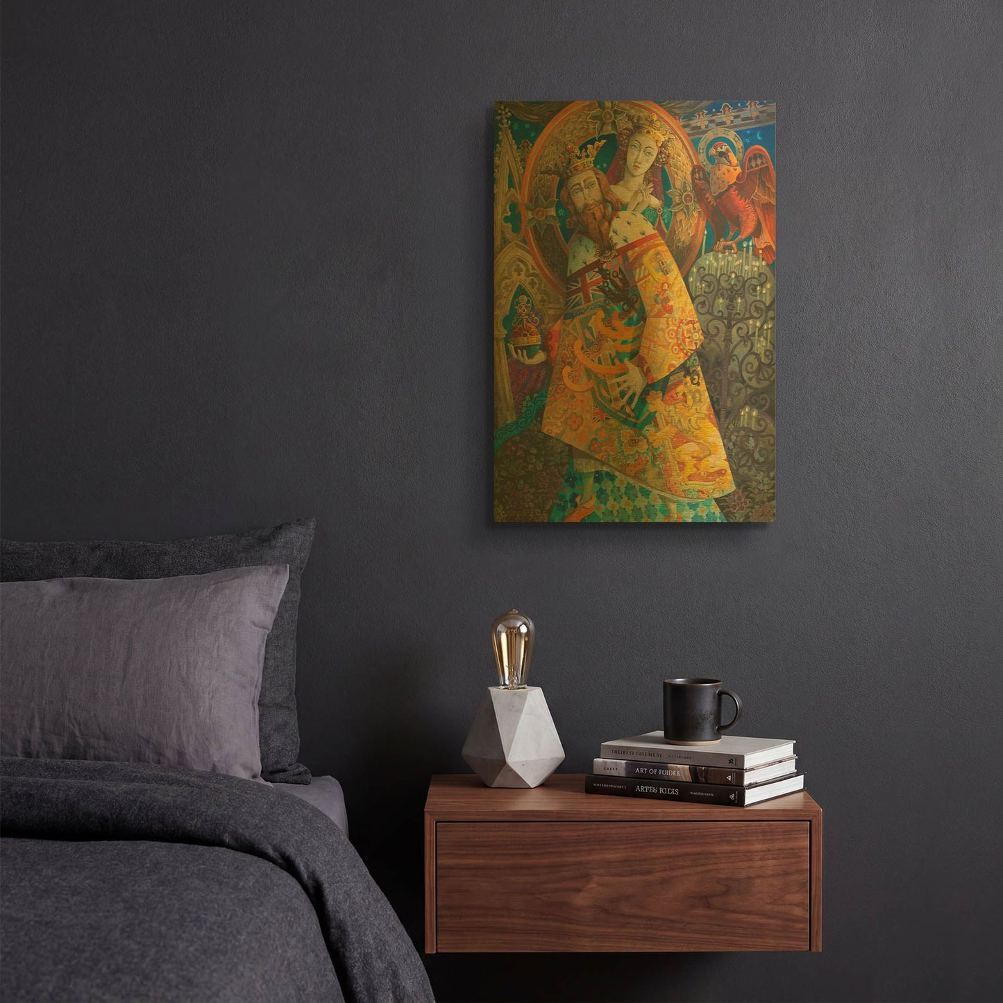 'Edward Iii And Queen Philippa' By David Galchutt Gold Metal Wall Art