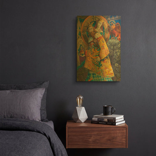 'Edward Iii And Queen Philippa' By David Galchutt Gold Metal Wall Art