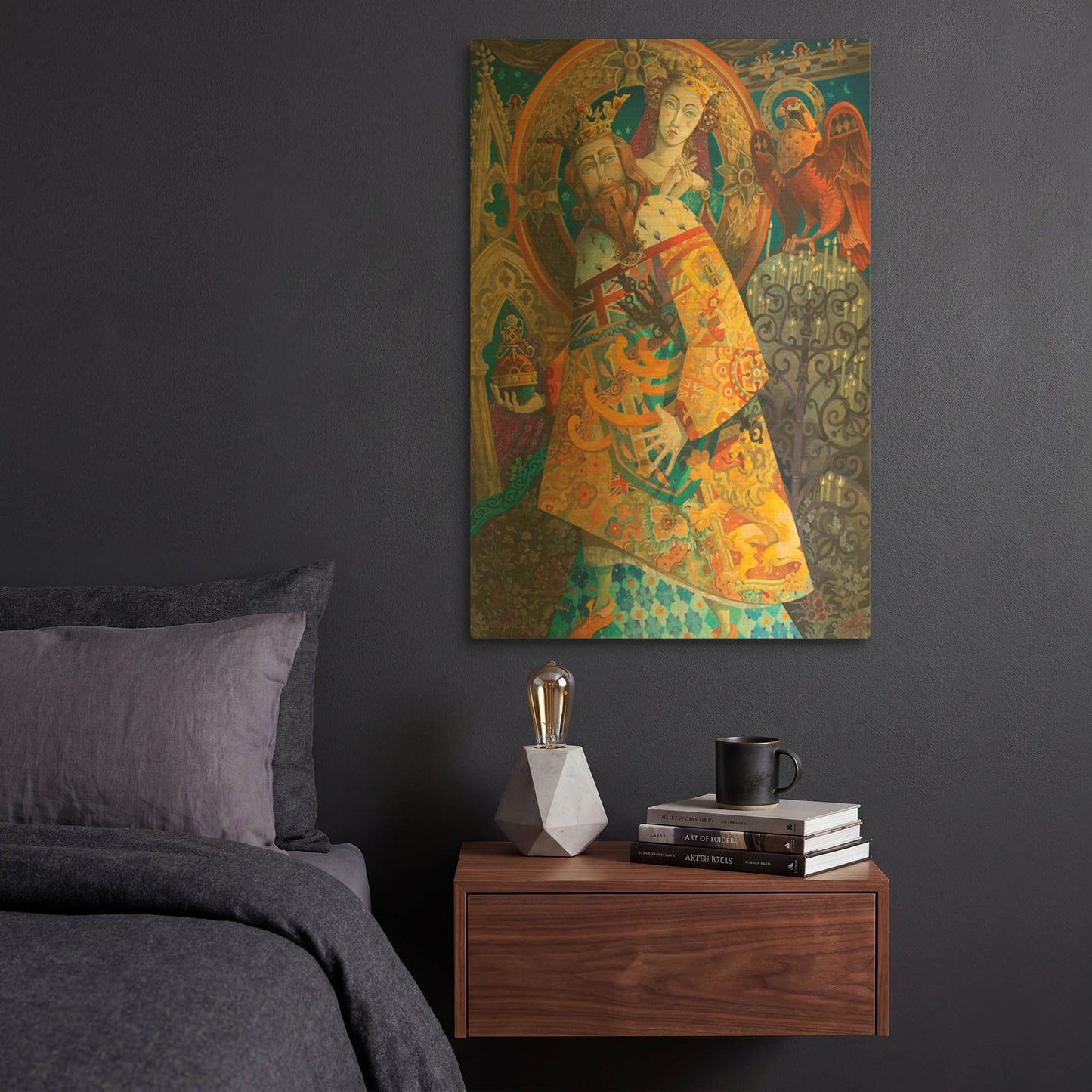 'Edward Iii And Queen Philippa' By David Galchutt Gold Metal Wall Art