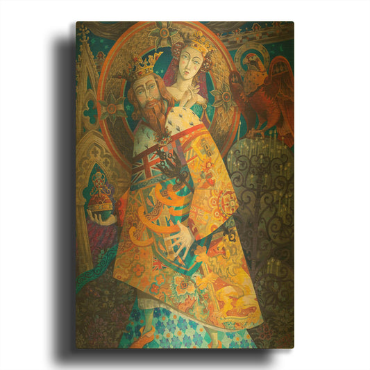 'Edward Iii And Queen Philippa' By David Galchutt Gold Metal Wall Art