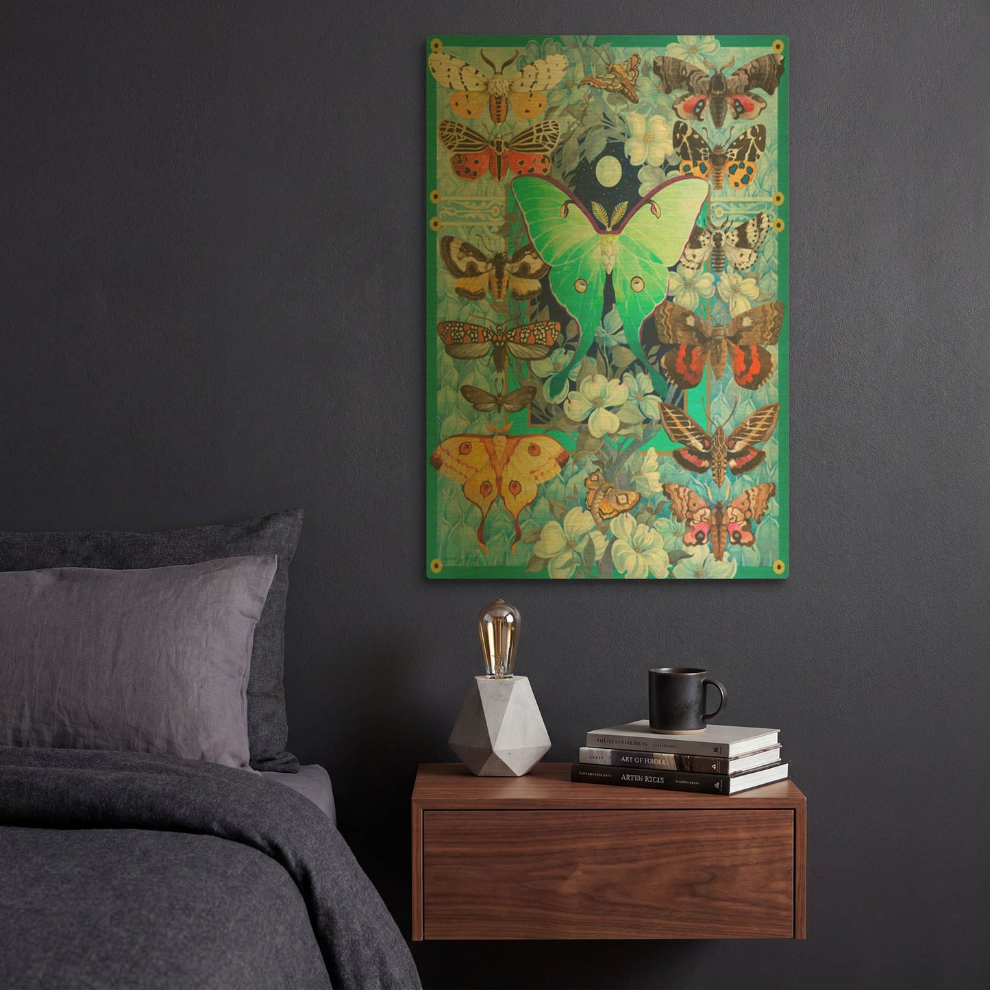 'Moth Mania' By David Galchutt Gold Metal Wall Art