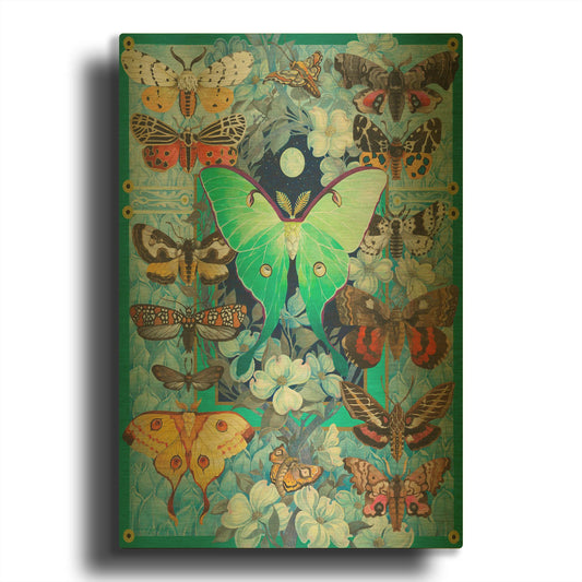 'Moth Mania' By David Galchutt Gold Metal Wall Art