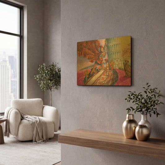 'Pisa' By David Galchutt Gold Metal Wall Art
