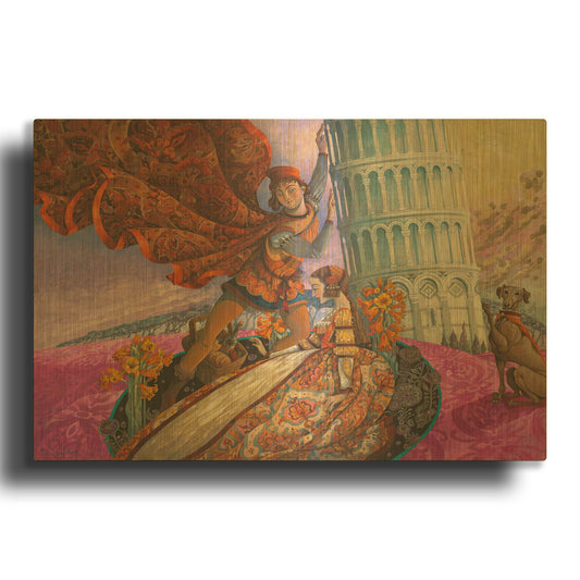 'Pisa' By David Galchutt Gold Metal Wall Art