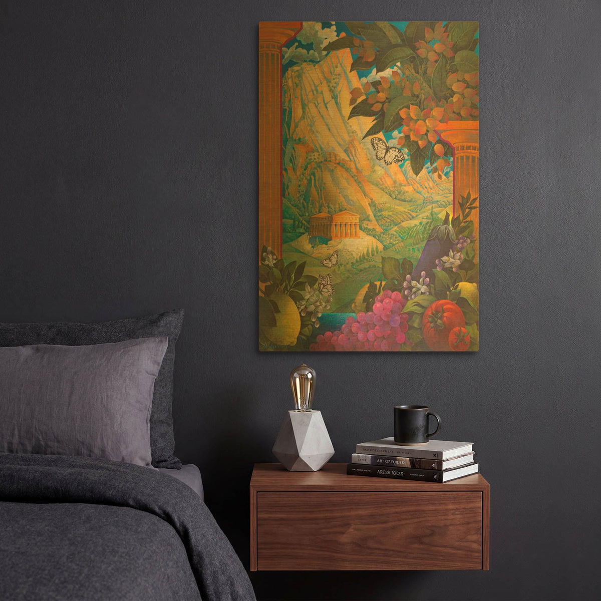 'Sicilian Dreamscape' By David Galchutt Gold Metal Wall Art