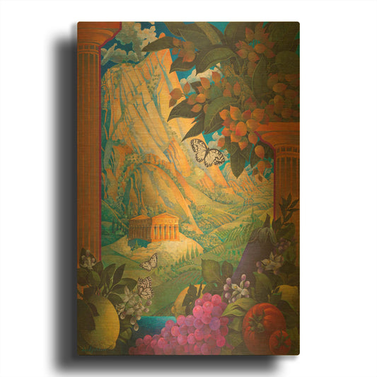 'Sicilian Dreamscape' By David Galchutt Gold Metal Wall Art