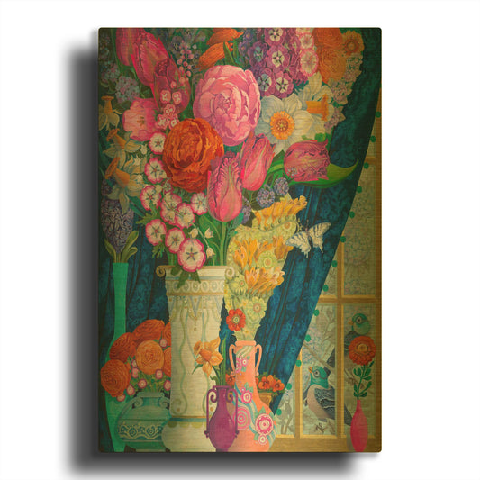 'The Florist' By David Galchutt Gold Metal Wall Art