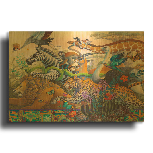 'The Great Race' By David Galchutt Gold Metal Wall Art