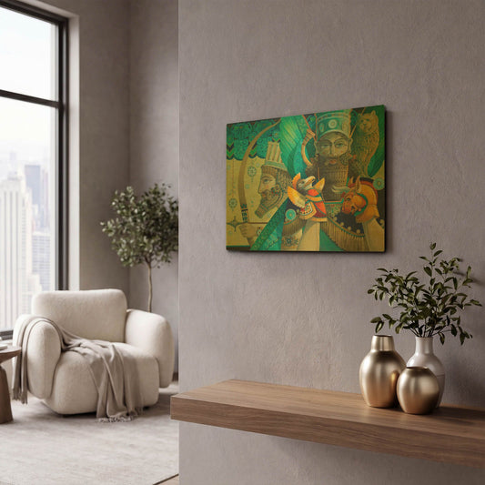 'The Puppet Master' By David Galchutt Gold Metal Wall Art