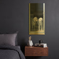 'Waiting' By Durwood Coffey Gold Metal Wall Art