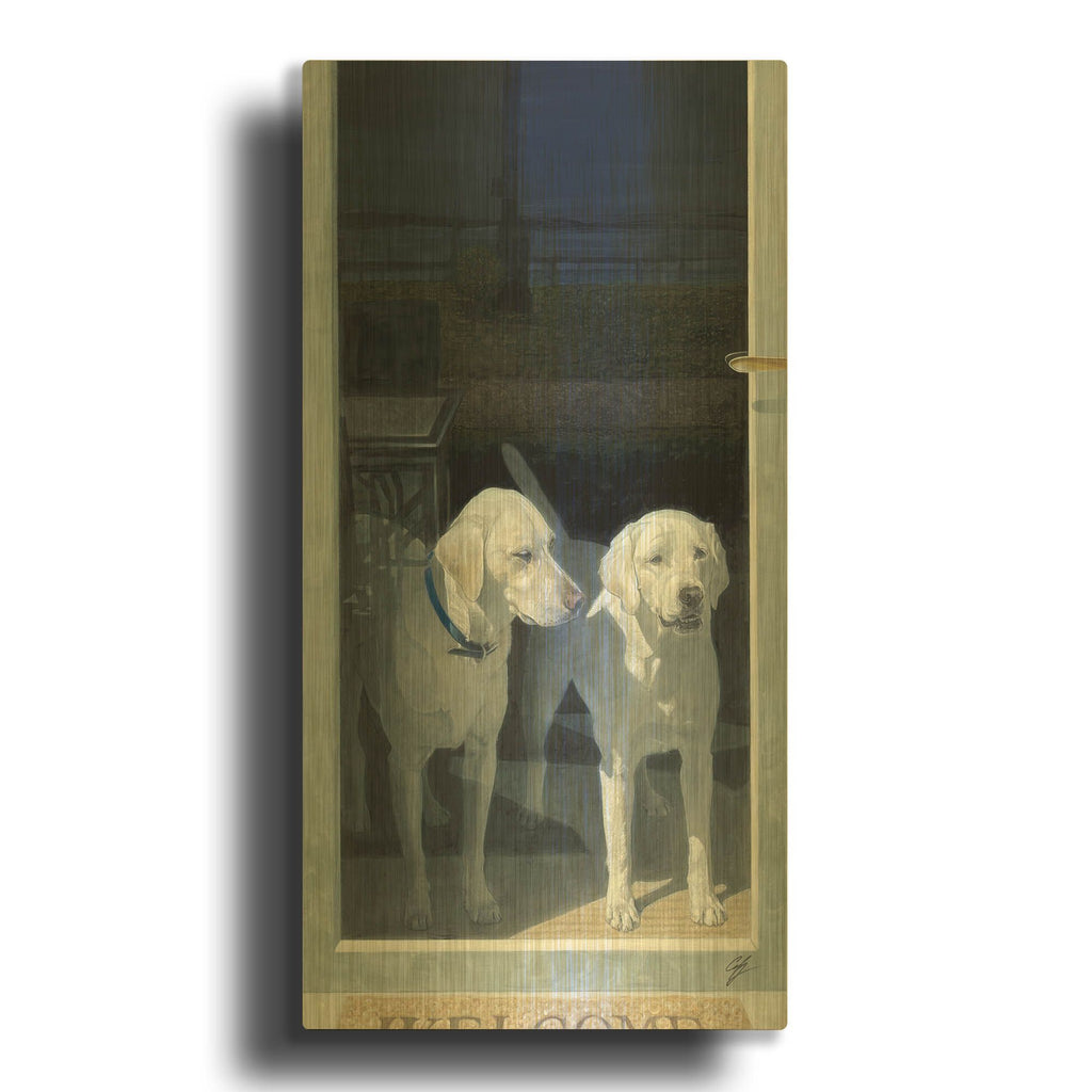 'Waiting' By Durwood Coffey Gold Metal Wall Art