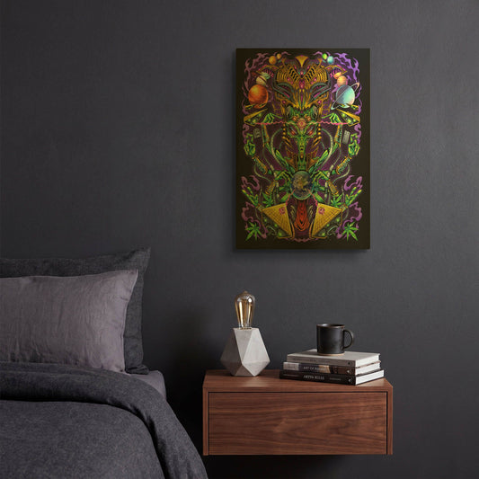 'Alien Overlord' By Flyland Designs Gold Metal Wall Art