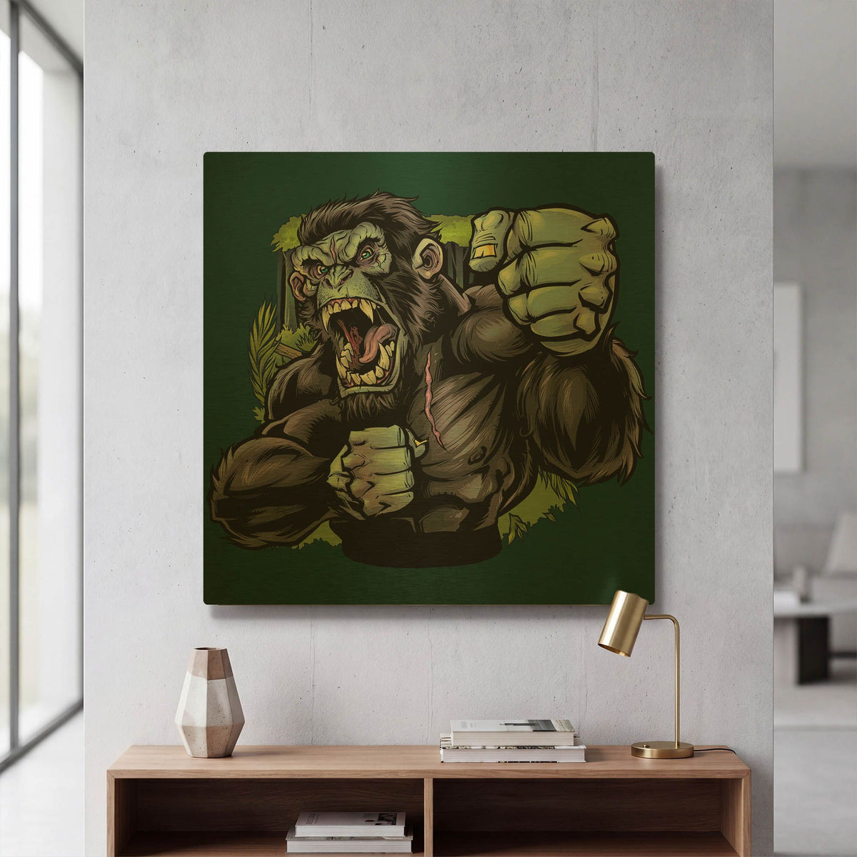 'Angry Chimp' By Flyland Designs Gold Metal Wall Art