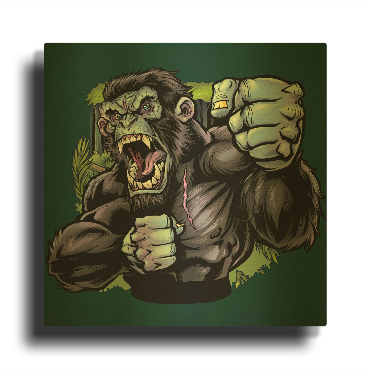 'Angry Chimp' By Flyland Designs Gold Metal Wall Art