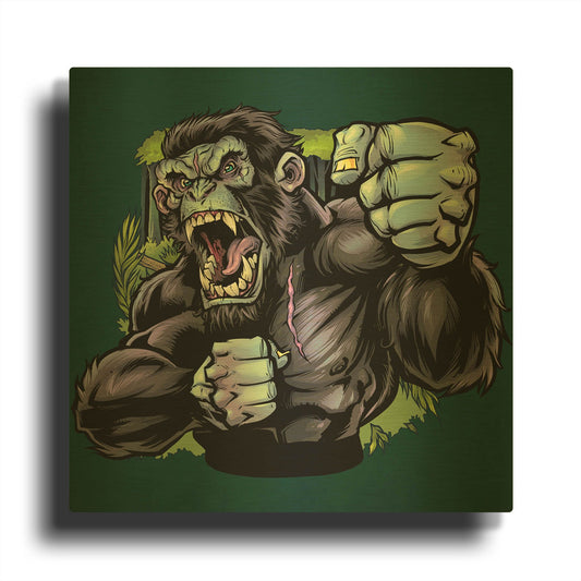 'Angry Chimp' By Flyland Designs Gold Metal Wall Art