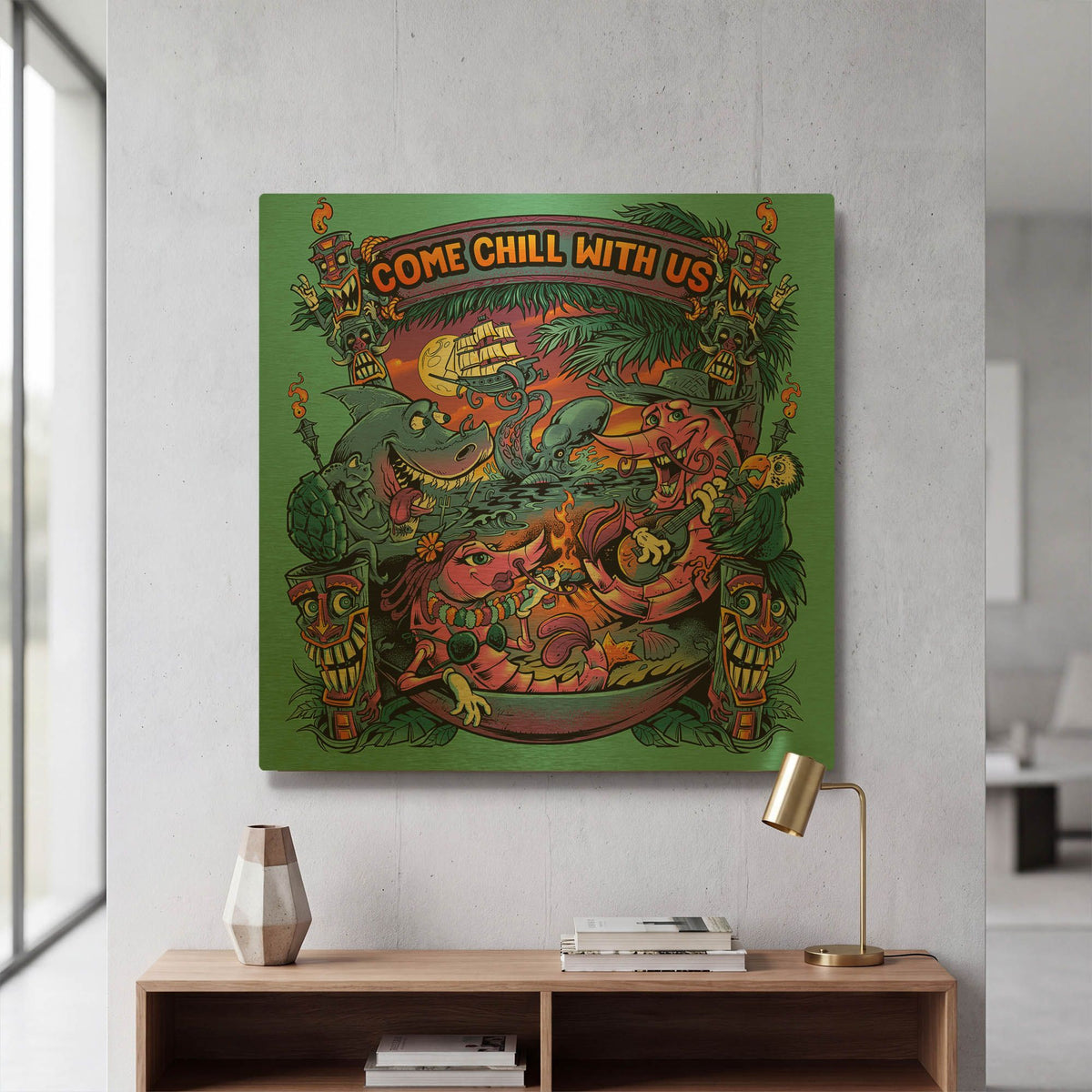 'Beach Festival' By Flyland Designs Gold Metal Wall Art