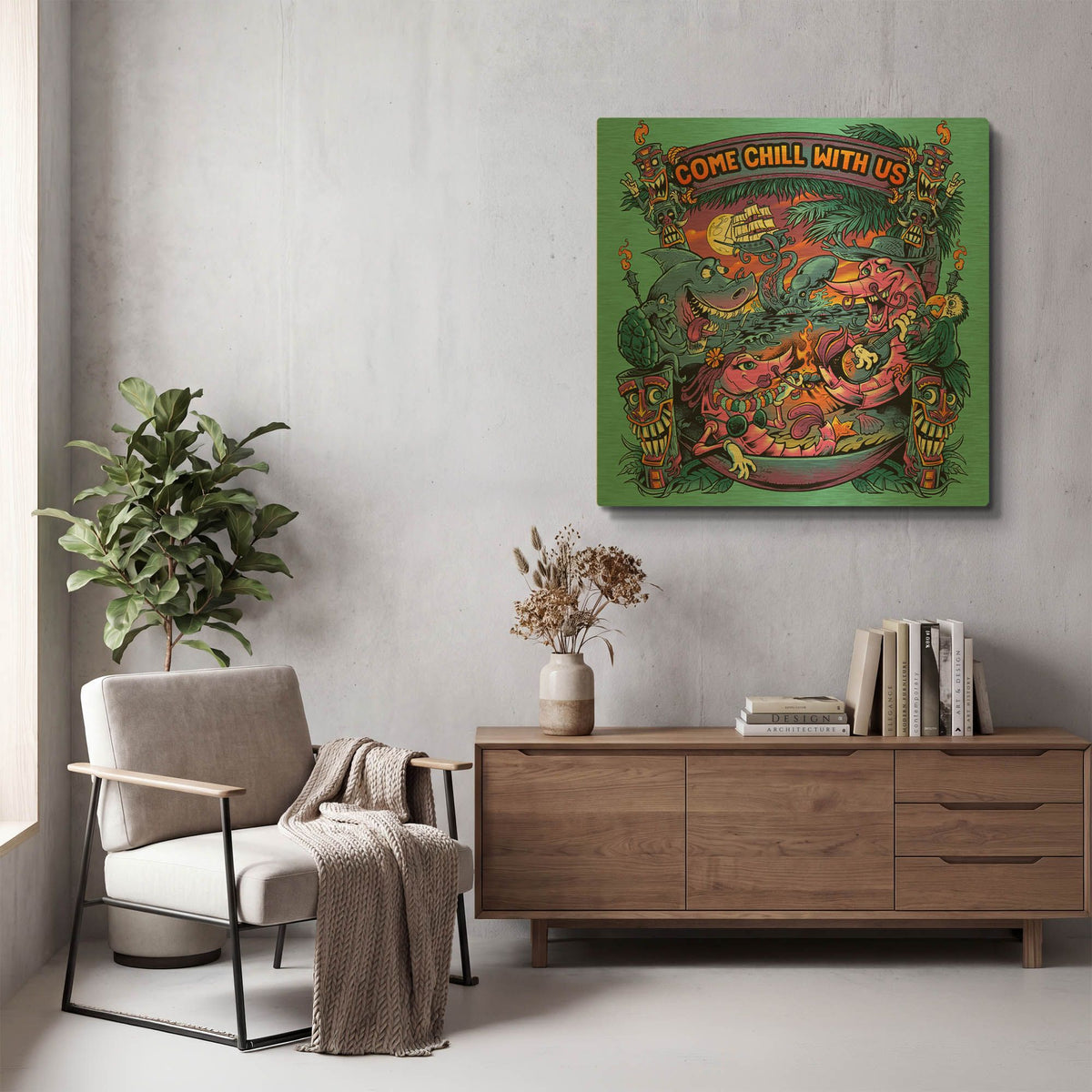 'Beach Festival' By Flyland Designs Gold Metal Wall Art