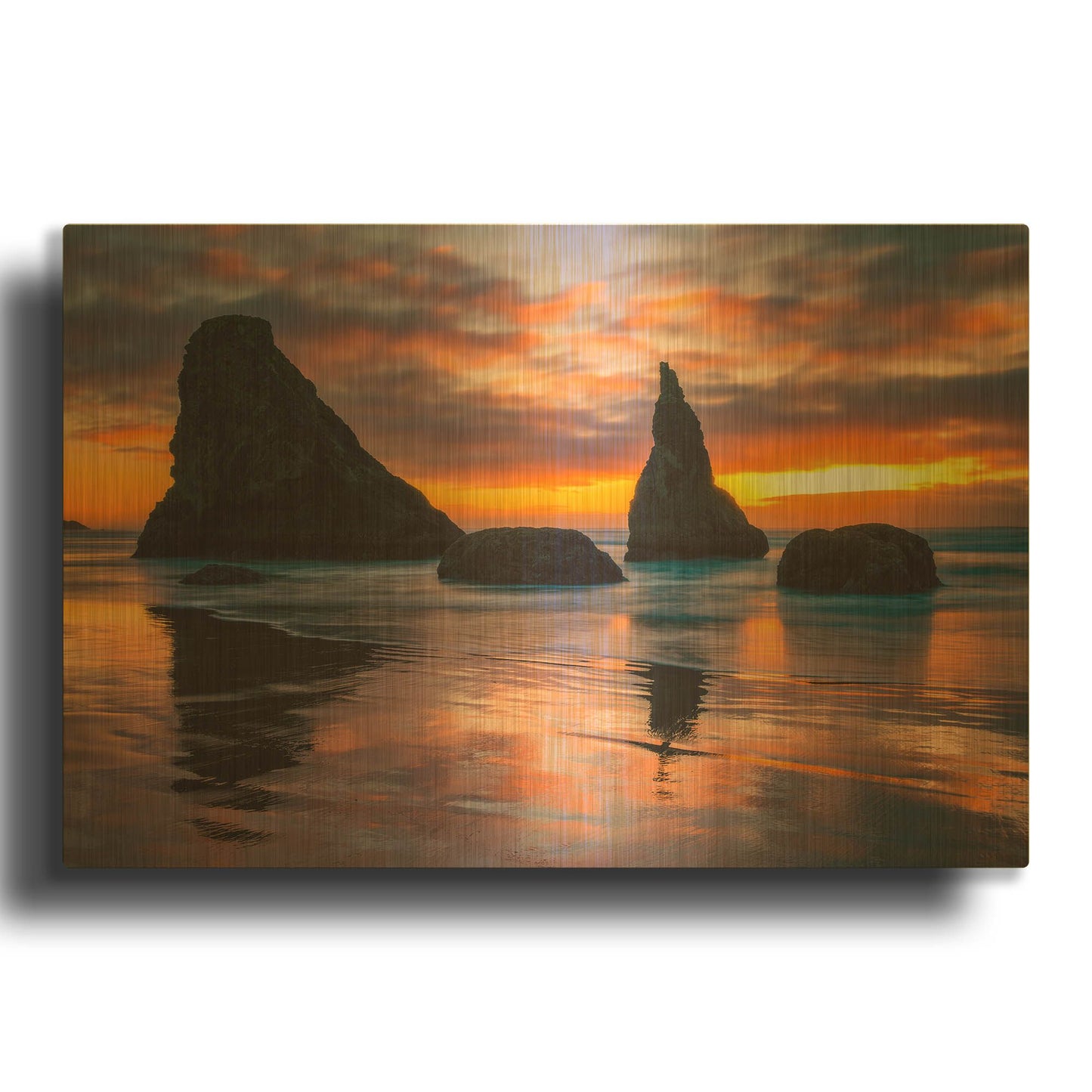 'Late Night Cloud Dance' By Darren White Gold Metal Wall Art