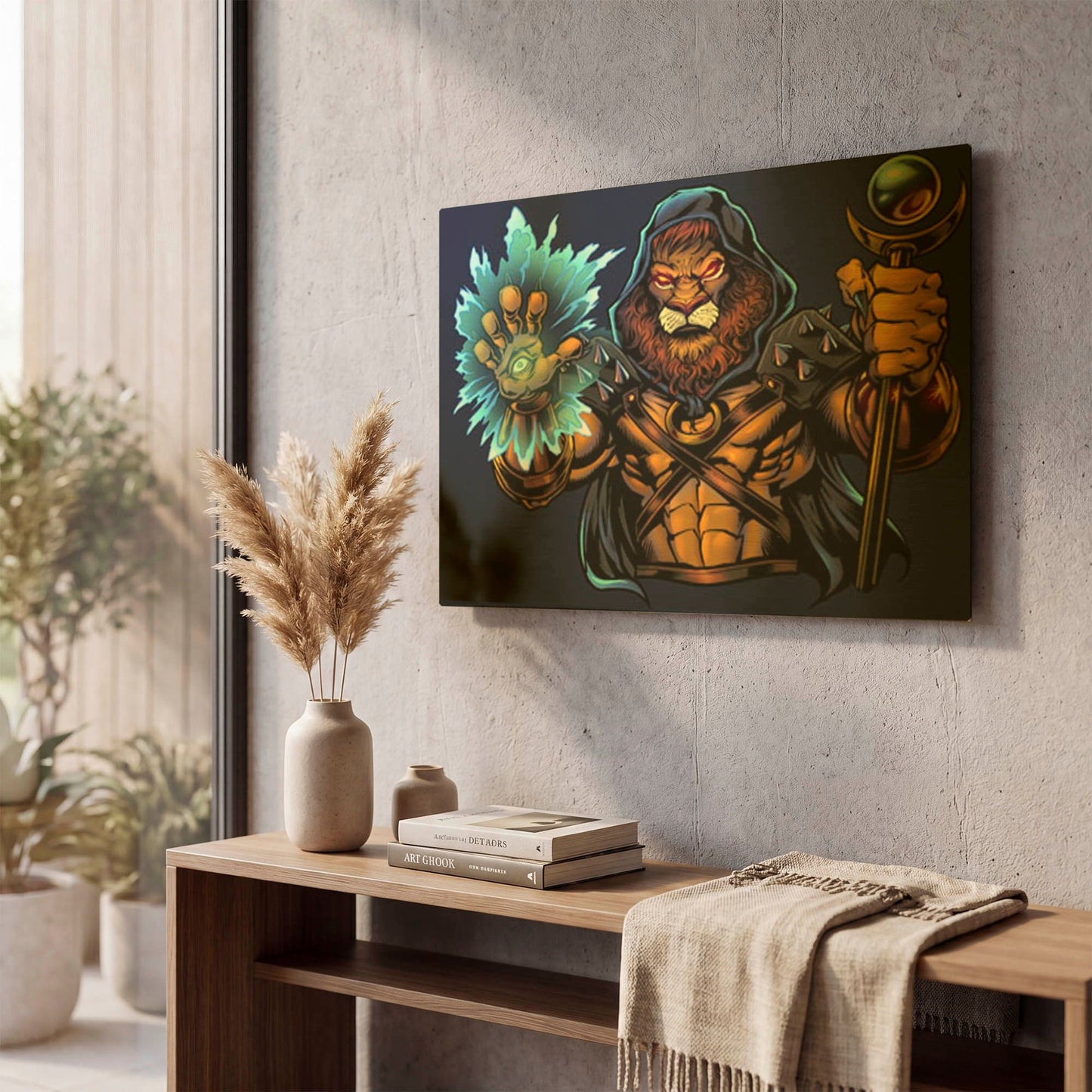 'Lion Warrior' By Flyland Designs Gold Metal Wall Art